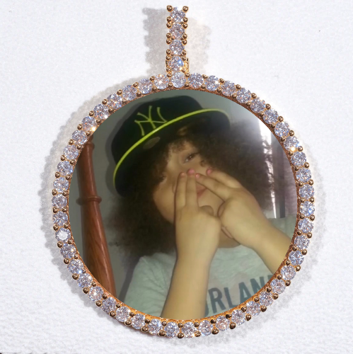 LARGE 3D CIRCLE CUSTOM PICTURE PENDANT