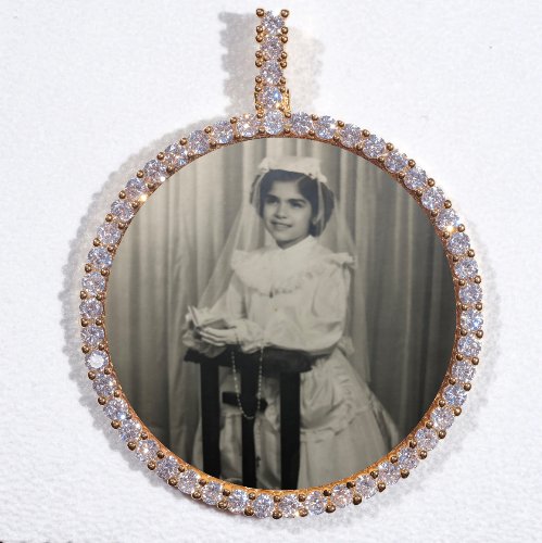 LARGE 3D CIRCLE CUSTOM PICTURE PENDANT