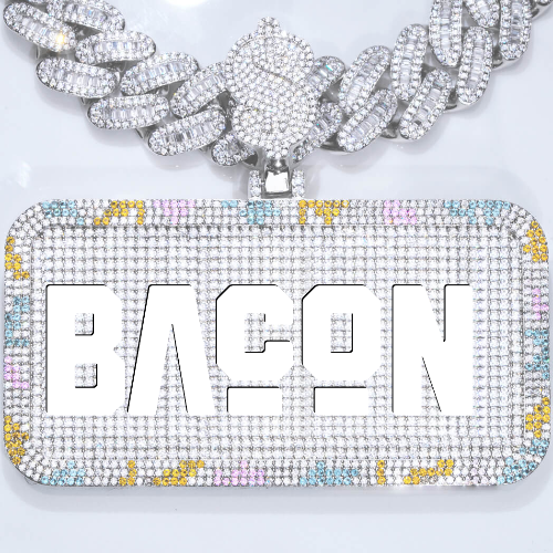 CUSTOM LETTER NECKLACE 3D COLORFUL SQUARE