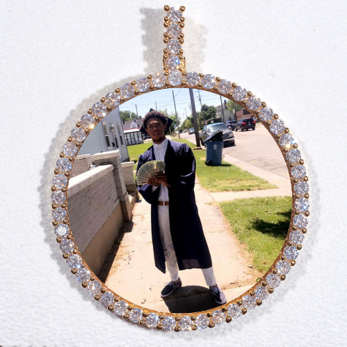 LARGE 3D CIRCLE CUSTOM PICTURE PENDANT