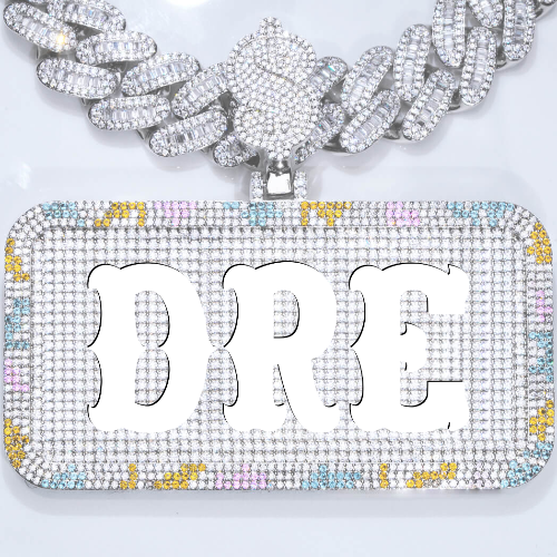 CUSTOM LETTER NECKLACE 3D COLORFUL SQUARE