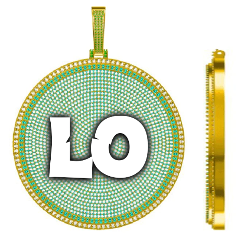 CUSTOM LETTER NECKLACE 3D BIG DISC
