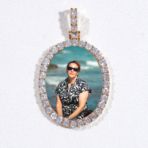 3D Oval Custom Picture Pendant