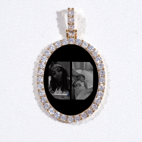 3D Oval Custom Picture Pendant