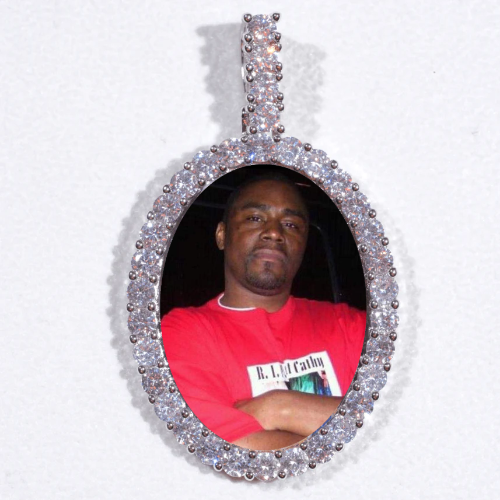 Large 3D Oval Custom Picture Pendant