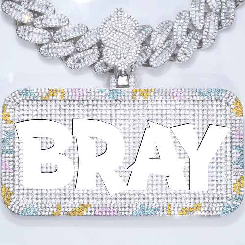 CUSTOM LETTER NECKLACE 3D COLORFUL SQUARE