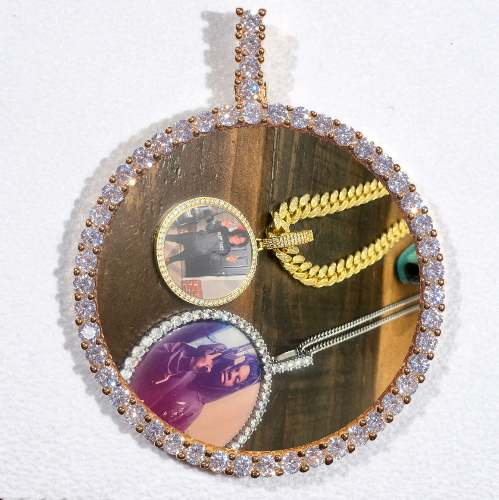 LARGE 3D CIRCLE CUSTOM PICTURE PENDANT