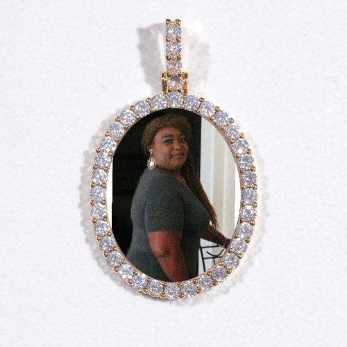 3D Oval Custom Picture Pendant