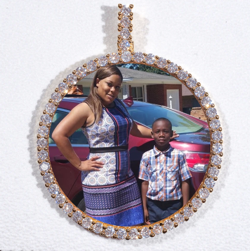 LARGE 3D CIRCLE CUSTOM PICTURE PENDANT