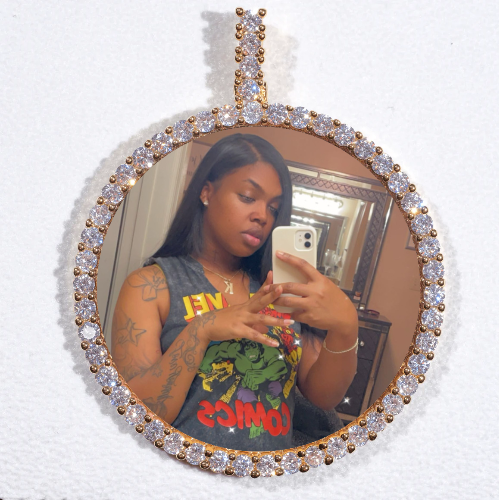 LARGE 3D CIRCLE CUSTOM PICTURE PENDANT