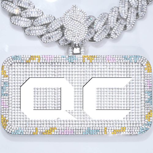 CUSTOM LETTER NECKLACE 3D COLORFUL SQUARE