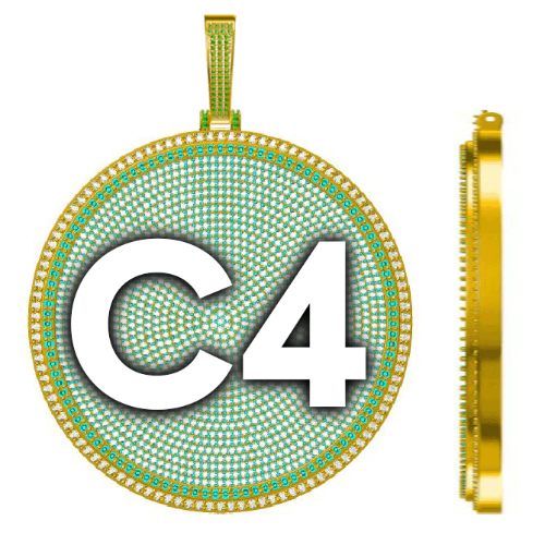 CUSTOM LETTER NECKLACE 3D BIG DISC