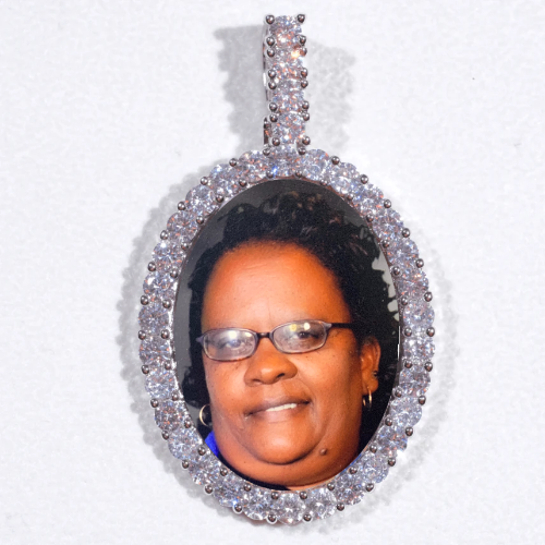 Large 3D Oval Custom Picture Pendant