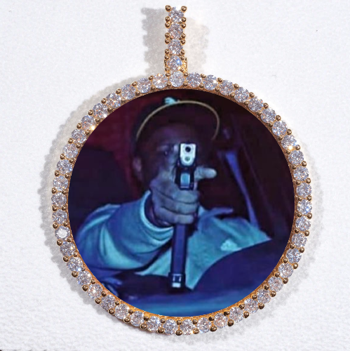 LARGE 3D CIRCLE CUSTOM PICTURE PENDANT