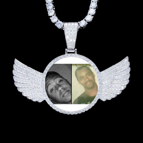 925S & VVS Moissanite 3D Wing Custom Picture Pendant