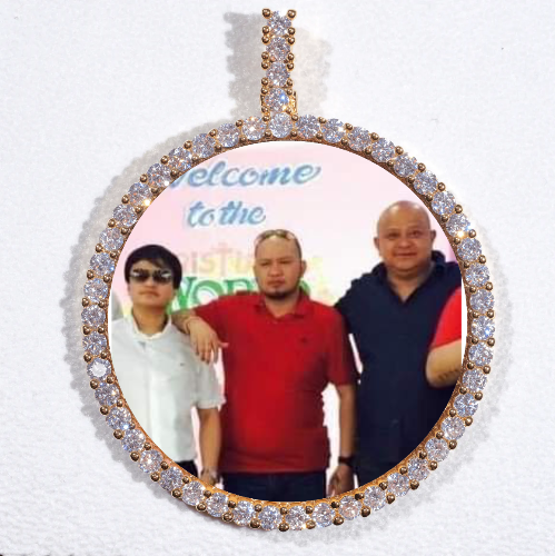 LARGE 3D CIRCLE CUSTOM PICTURE PENDANT