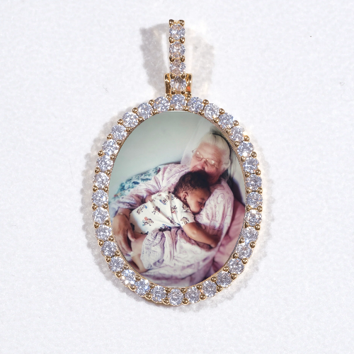 3D Oval Custom Picture Pendant