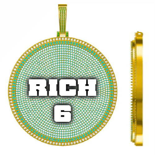 CUSTOM LETTER NECKLACE 3D BIG DISC