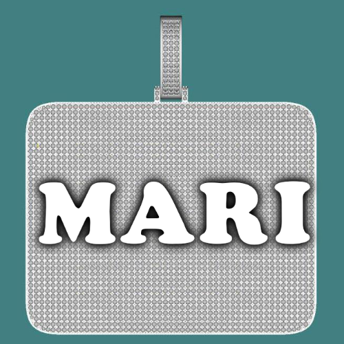 CUSTOM LETTER NECKLACE 3D BIG SQUARE