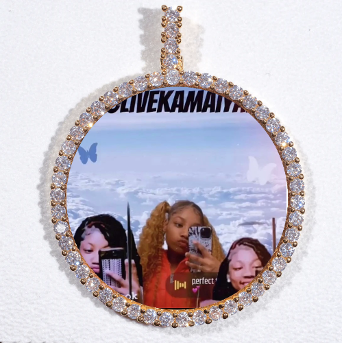 LARGE 3D CIRCLE CUSTOM PICTURE PENDANT