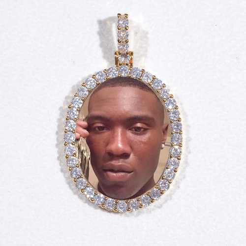 3D Oval Custom Picture Pendant