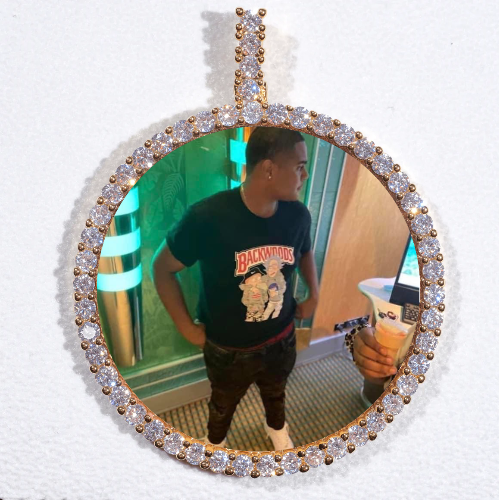 LARGE 3D CIRCLE CUSTOM PICTURE PENDANT