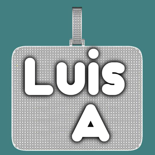 CUSTOM LETTER NECKLACE 3D BIG SQUARE