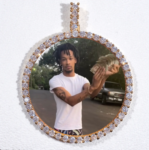 LARGE 3D CIRCLE CUSTOM PICTURE PENDANT