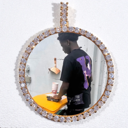 LARGE 3D CIRCLE CUSTOM PICTURE PENDANT