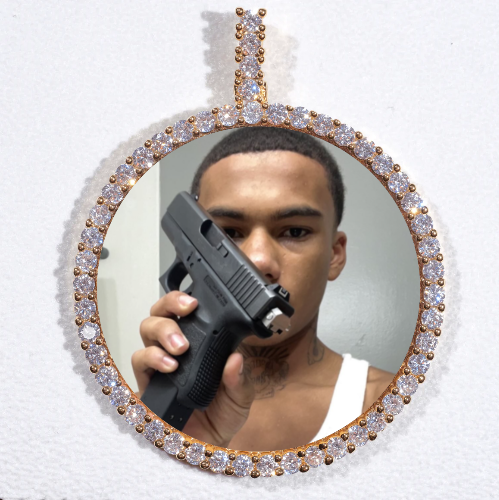 LARGE 3D CIRCLE CUSTOM PICTURE PENDANT