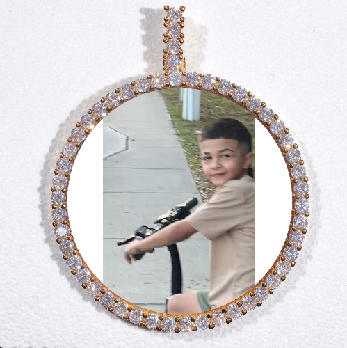 LARGE 3D CIRCLE CUSTOM PICTURE PENDANT