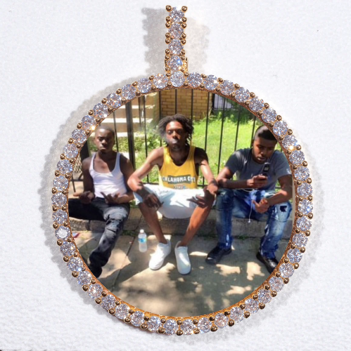 LARGE 3D CIRCLE CUSTOM PICTURE PENDANT