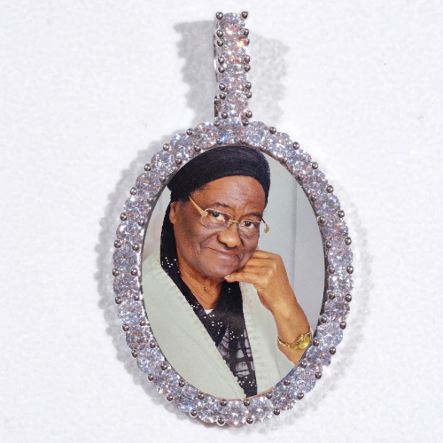 Large 3D Oval Custom Picture Pendant