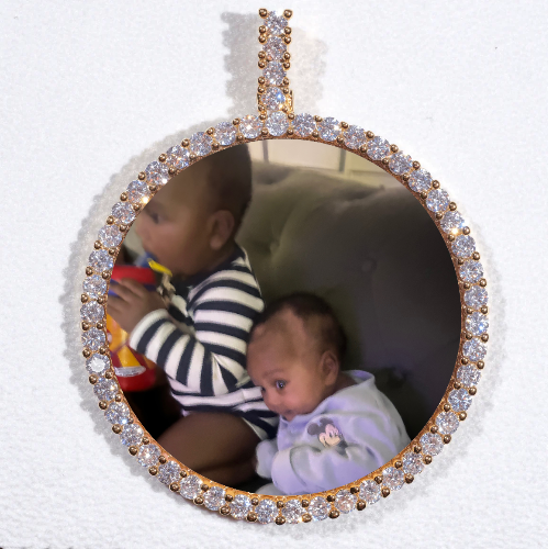 LARGE 3D CIRCLE CUSTOM PICTURE PENDANT