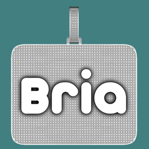 CUSTOM LETTER NECKLACE 3D BIG SQUARE