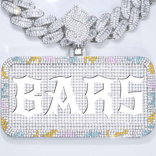 CUSTOM LETTER NECKLACE 3D COLORFUL SQUARE