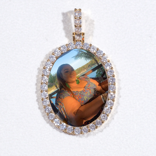 3D Oval Custom Picture Pendant