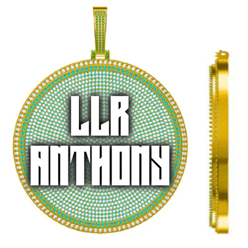CUSTOM LETTER NECKLACE 3D BIG DISC