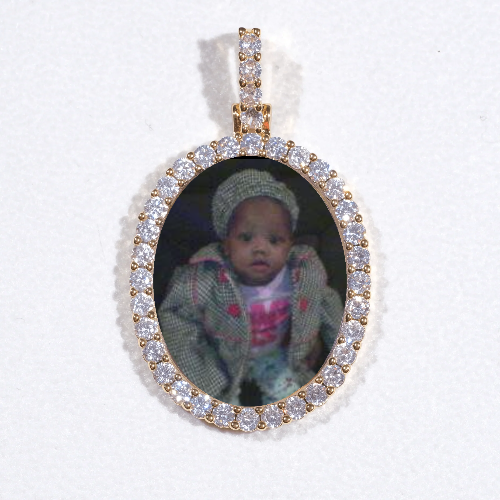 3D Oval Custom Picture Pendant