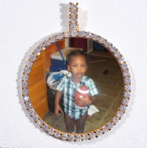 LARGE 3D CIRCLE CUSTOM PICTURE PENDANT
