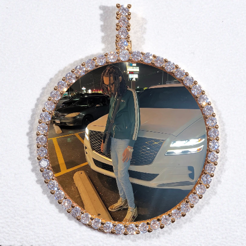 LARGE 3D CIRCLE CUSTOM PICTURE PENDANT
