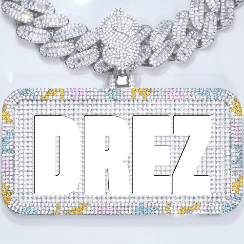 CUSTOM LETTER NECKLACE 3D COLORFUL SQUARE