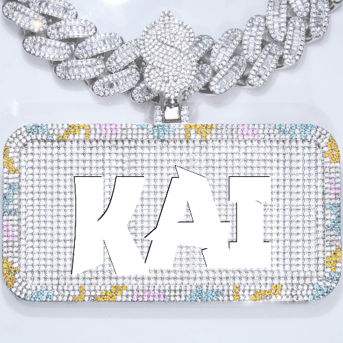 CUSTOM LETTER NECKLACE 3D COLORFUL SQUARE