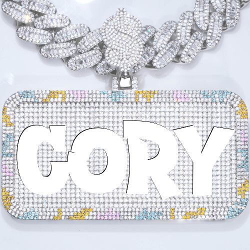CUSTOM LETTER NECKLACE 3D COLORFUL SQUARE