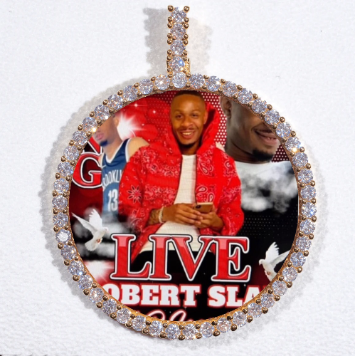 LARGE 3D CIRCLE CUSTOM PICTURE PENDANT