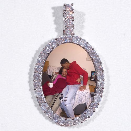Large 3D Oval Custom Picture Pendant
