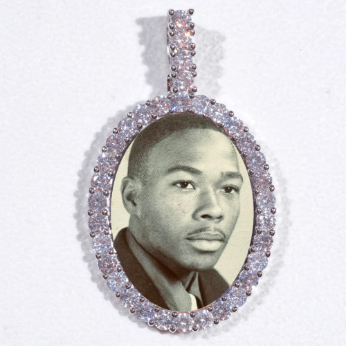 Large 3D Oval Custom Picture Pendant