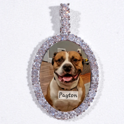 Large 3D Oval Custom Picture Pendant