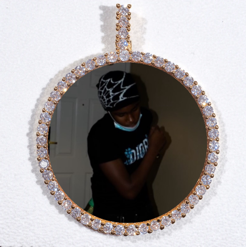 LARGE 3D CIRCLE CUSTOM PICTURE PENDANT
