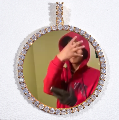 LARGE 3D CIRCLE CUSTOM PICTURE PENDANT